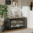 thumbnail image 2 of Innovaze Shoe Rack bench with Cushion Seat, Shoe Cabinet for Entryway, Metal, Black, 2 of 8