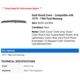 thumbnail image 2 of Dash Board Cover - Compatible with 1979 - 1986 Ford Mustang 1980 1981 1982 1983 1984 1985, 2 of 6
