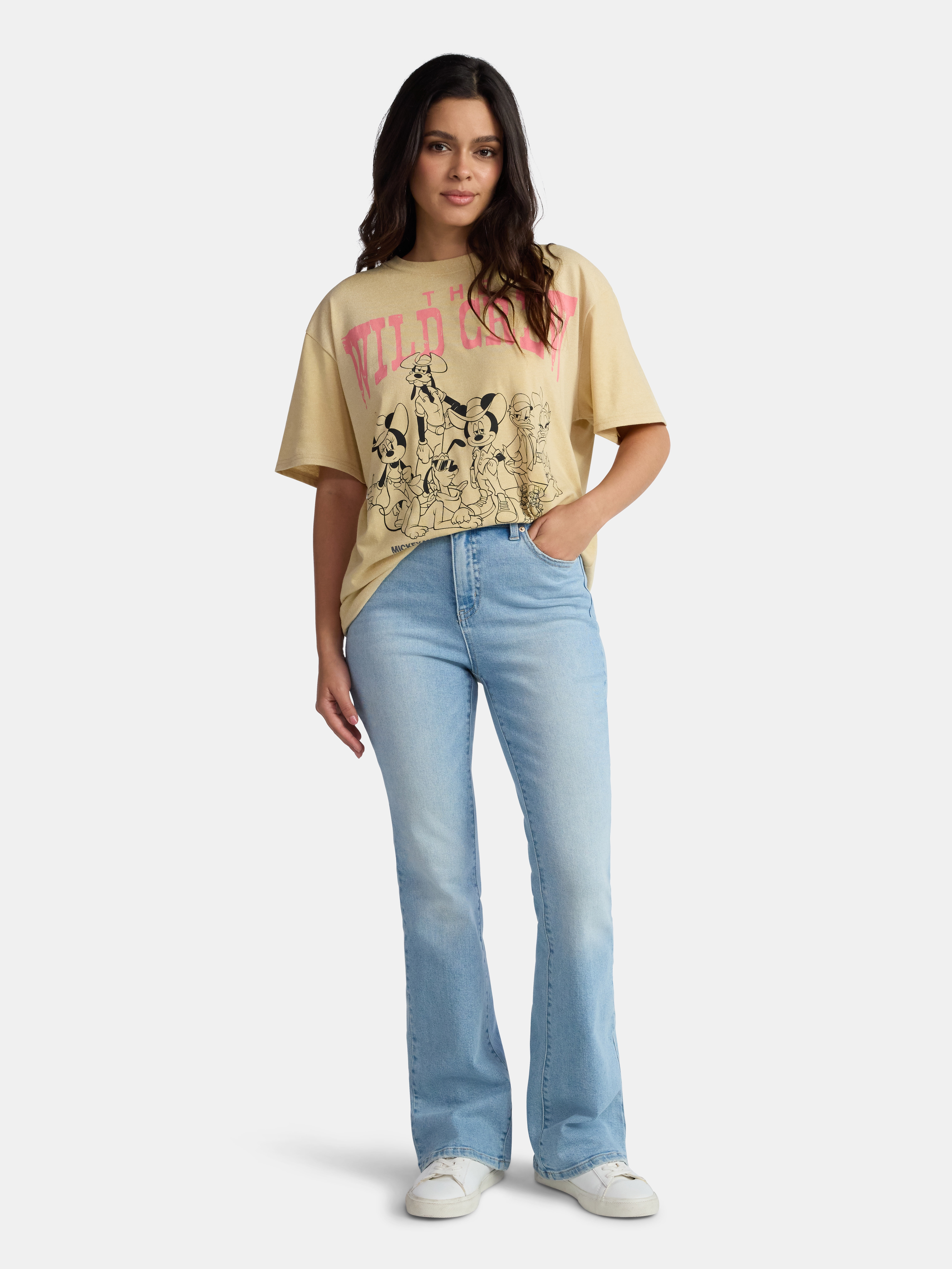 Disney Women's Mickey and Friends Graphic T-Shirt with Short Sleeves, Sizes XXS-2XL