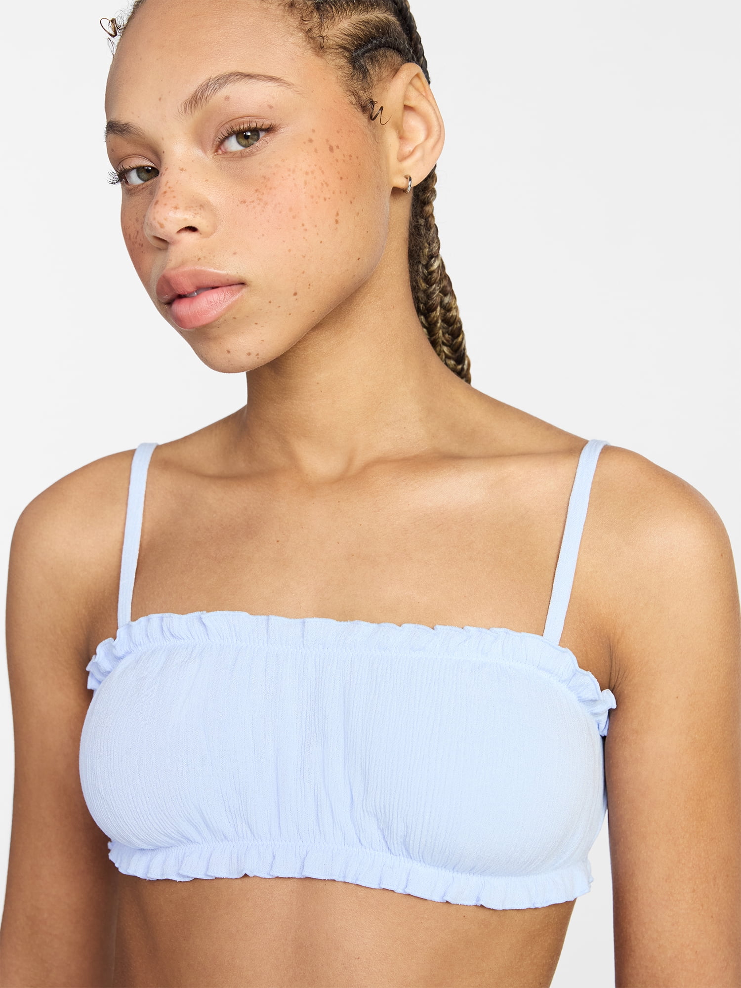 No Boundaries Ruched Woven Bralette, Women's XS-XXXL
