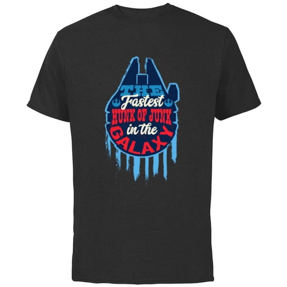 Star Wars Millennium Falcon Fastest Hunk of Junk USA - Short Sleeve Cotton T-Shirt for Adults - Customized-Black