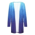 thumbnail image 4 of QUYUON Light Cardigan Discount Long Sleeve Womens Lightweight Cardigan Polyester Crochet Cardigans Women Pockets Cardigan Jacket Style Q-3120 Winter Knit Sweater Outerwear Coat Blue XL, 4 of 5