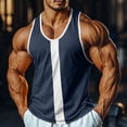 thumbnail image 2 of Kladzum Men's Basic Tank Tops Color Block Wide Crew Neck Casual Muscle Shirts Lightweight Comfort Summer Gym Workout Shirts S-3XL, 2 of 10