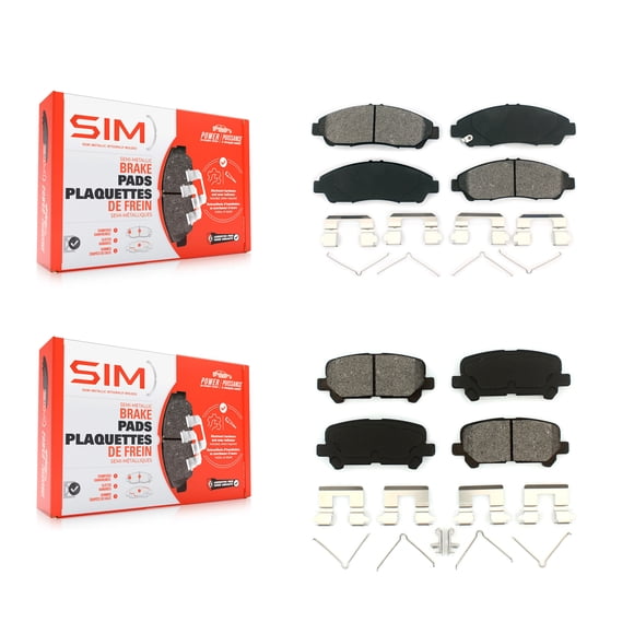 SIM Front Rear Semi-Metallic Brake Pads Kit for Car Honda Pilot Acura MDX ZDX KSM-100145