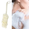 thumbnail image 4 of Bath Brush Long Handle Non-slip Shower Sponge Handle Bath Ball Back Scrubber Foaming Scrub Tool, Beige, 4 of 9