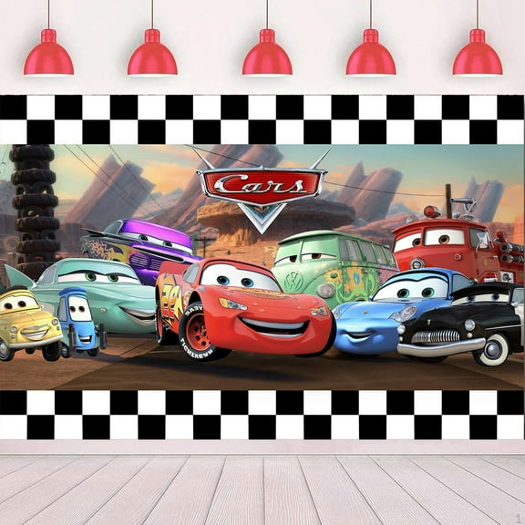 Cars Birthday Decorations,Girls Princess Happy Birthday Banner Backdrop for Kids Birthday Party Supplies (5x3ft)