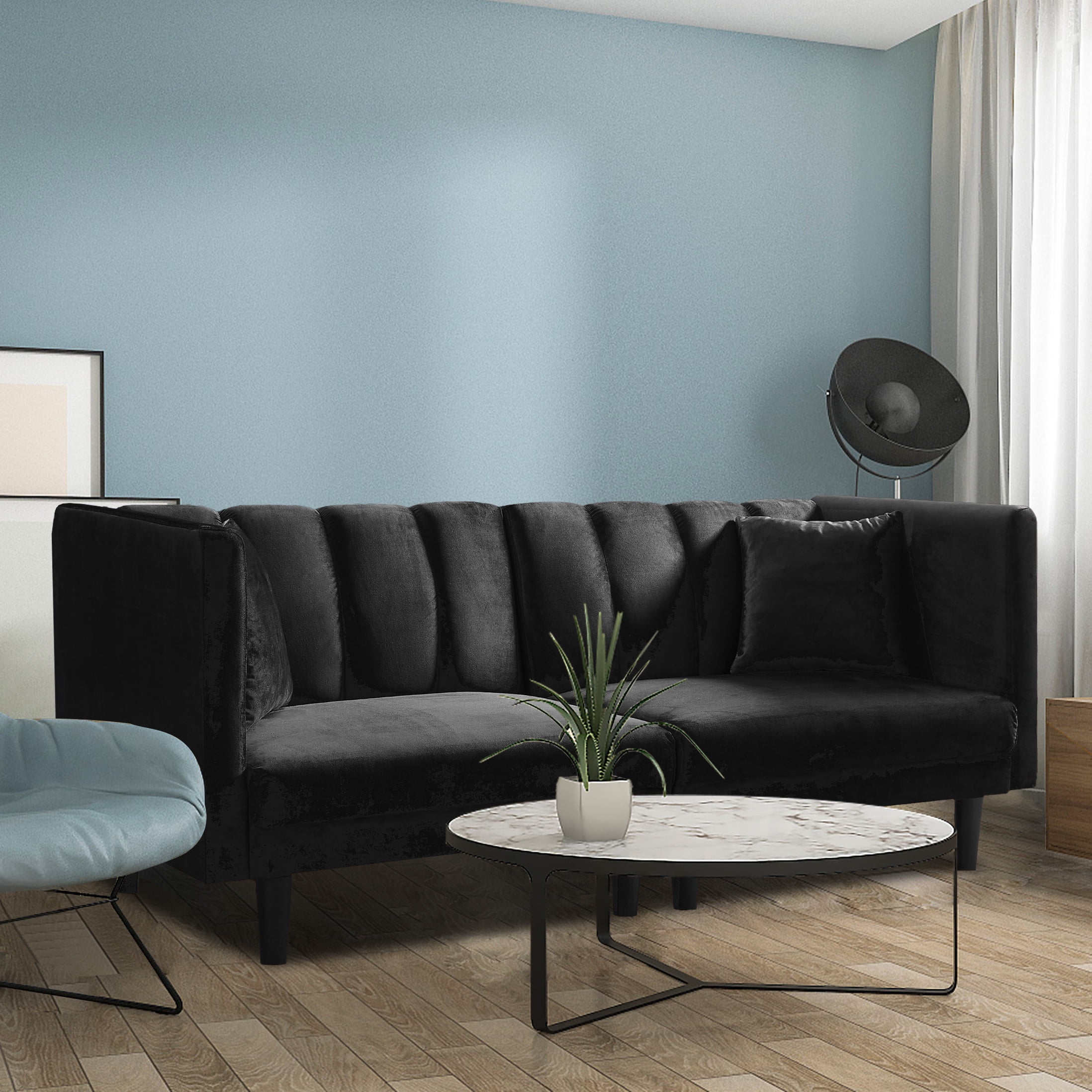 Aukfa Futon Couch, Sleeper Sofa Bed, Velvet Sofa Convertible Loveseat