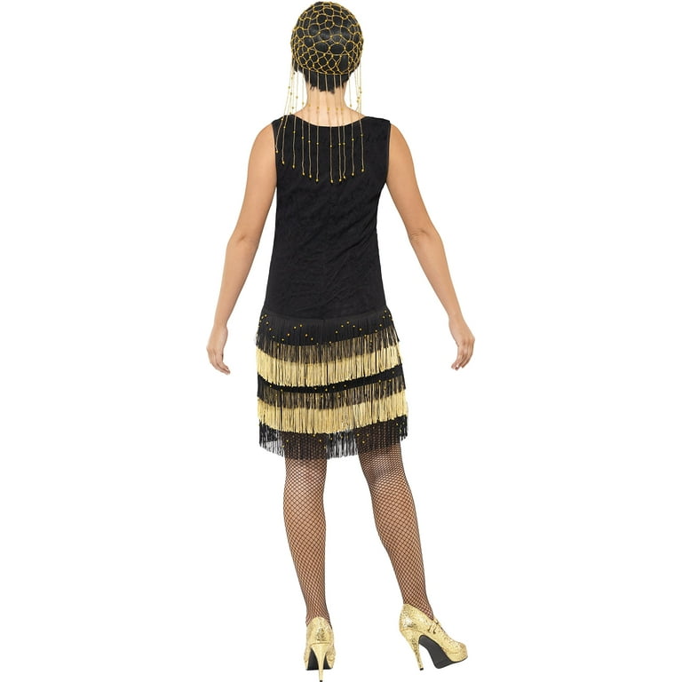 1920s Fringed Flapper Costume Adult Black 1920s Fringed Flapper Costume Adult Black