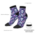 thumbnail image 6 of Fuzoiu Skull Purple Flower Print Adult Socks, Crew Moisture-wicking Socks, Unisex Cushion Crew Socks,Casual Sports Ankle Socks, 6 of 7