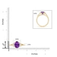 thumbnail image 5 of ANGARA Natural Oval 1.6 ct Amethyst with Diamond Collar Solitaire Ring in 14K Yellow Gold for Women (Size-9x7mm) | February Birthstone, Anniversary, Jewelry Gift for Women | Natural Amethyst Ring, 5 of 10
