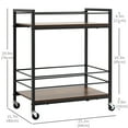 thumbnail image 3 of HOMCOM Chariot de Cuisine Roulant, Chariot Utilitaire à 2 Niveaux avec Rangement, Chariot de Service avec Roues Verrouillables pour Maison Bar, Salon, Brun Rustique, 3 of 10