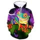 thumbnail image 5 of Sudadera con capucha con estampado 3D de ranas coloridas para hombre, sudadera con estampado divertido de animales, camisetas deportivas para exteriores, jerséis de calle de otoño, manga larga, 5 of 5