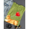 thumbnail image 3 of Welsh Corgi W Heart Balloon T-Shirt Women -Image by Shutterstock, Female Small, 3 of 4