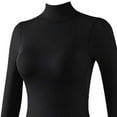 thumbnail image 3 of gbyLJF Womens Thermal Underwear Set Turtleneck Tops with Chest Pads and Long Johns 2 Piece Solid Color Cold Weather Shirts Leggings, 3 of 5