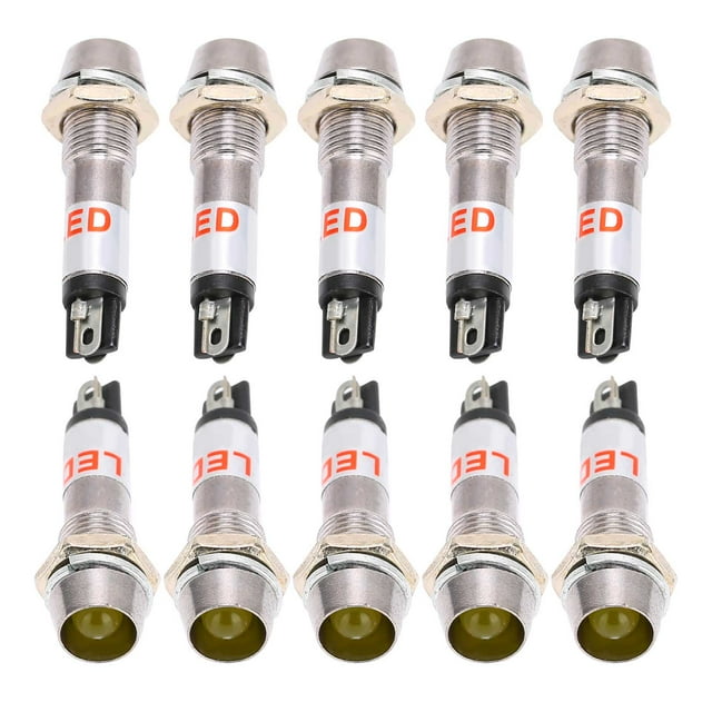Signal Light Indicator, Indicator Light 8mm Signal Lamp 10pcs DC 24V Indicator Light For Indicator Light Yellow