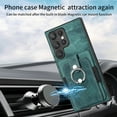thumbnail image 4 of SaniMore Compatible with Samsung Galaxy S23 Ultra Case, Wallet Stand Elastic Credit Card Slot Magnetic Car Mount Ring Holder Premium PU Leather Protection Cover for Galaxy S23 Ultra 6.8-inch, Green, 4 of 9