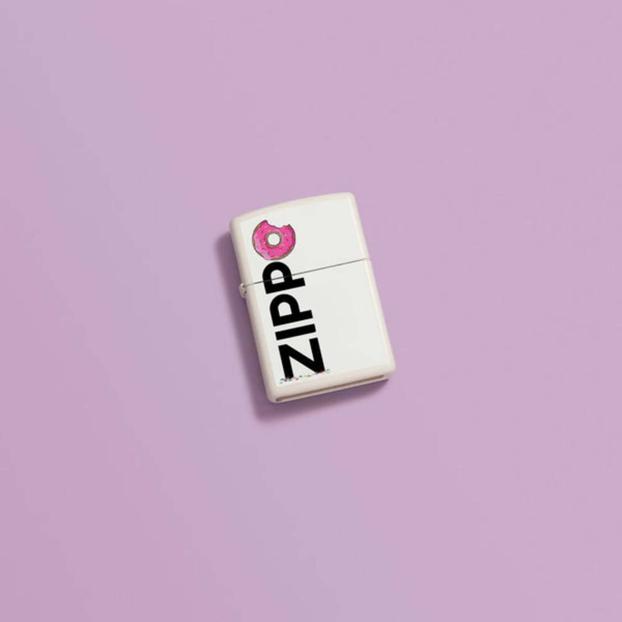 Zippo 46240 Frosted Zippo Design White Matte Windproof Lighter