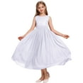 thumbnail image 6 of IBTOM CASTLE Flower Girl Dresses Junior Wedding Bridesmaid Prom Party Chiffon Floral Lace Flowy Maxi Princess Pageant Long Communion Gown 13-14 Years White, 6 of 8