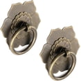thumbnail image 1 of The lotus shape Drop Ring Knobs Antique Bronze Tone Ring Pulls Flower Shape Dresser Drawer Cabinet Pulls - 2pcs, 1 of 5