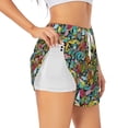 thumbnail image 3 of Lsque Color Summer Printed Women's Running Shorts with Liner Pockets,Elastic Quick Dry Workout Athletic Gym Yoga Shorts,Womens High Waist Shorts-Large, 3 of 9