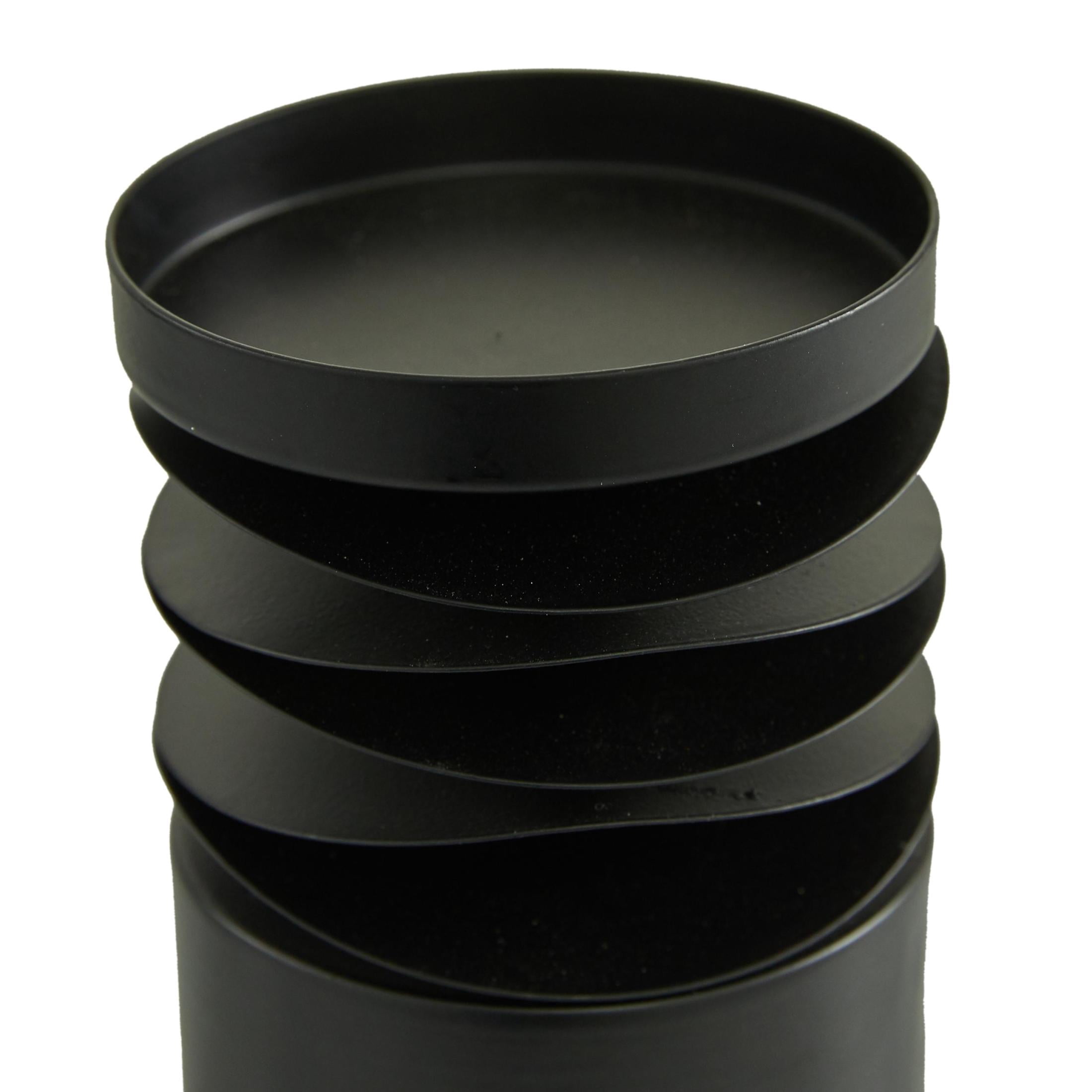 DecMode 3 Candle Black Metal Candle Holder, Set of 3