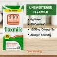Good Karma Unsweetened Flaxmilk, 32 Ounce (Pack of 3), 0g Sugar