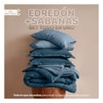 thumbnail image 2 of Set Edredón Queen Size + Funda De Almohada + Sábanas 7 Pzas Real Textil Azul Marino - Azul, 2 of 8