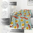 thumbnail image 2 of Bacon and Egg Blanket Fried Eggs and Crispy Bacons Fruit Throw Blankets with Blue Polka Dot,Birthday Gifts for Kids Adult,Lightweight Soft Fleece,for Sofa Couch Bed Room Art Decor 40x50in, 2 of 6