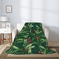 thumbnail image 2 of Throw Blanket for Couch Sofa and Bed, Farmhouse Cute Parrot Banana Leaf Super Soft Plush Throw Blanket, Fuzzy Cuteness Comfy Warm Washable Flannel Blanket & Throws for All Season 60"x50", 2 of 5