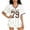 Brown, variant on Jane Wardrobe Women's Striped Baseball T-Shirt, V Neck Los Angeles 79 Print Oversized Top, 1 Piece, S-XXL Plus Size Friendly