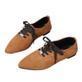 thumbnail image 5 of Aobny Wingtips Womans Shoes Business Casual Shoes Micro-Wedge Teacher Shoes Flat Shoes Shoe Brown Lace-Up Arch Support Pointy Toe Womens Summer Shoes,Size 42, 5 of 9