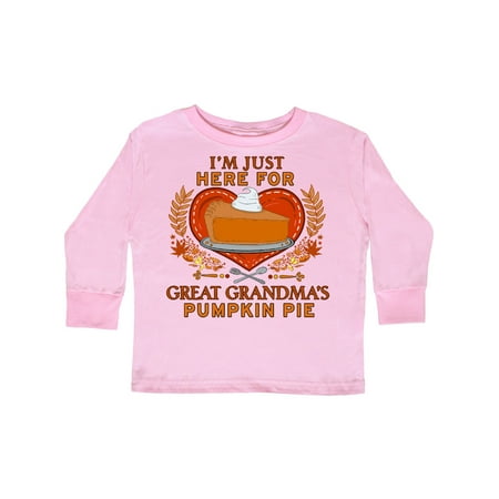 

Inktastic I m Just Here for Great Grandma s Pumpkin Pie with Heart Gift Toddler Boy or Toddler Girl Long Sleeve T-Shirt