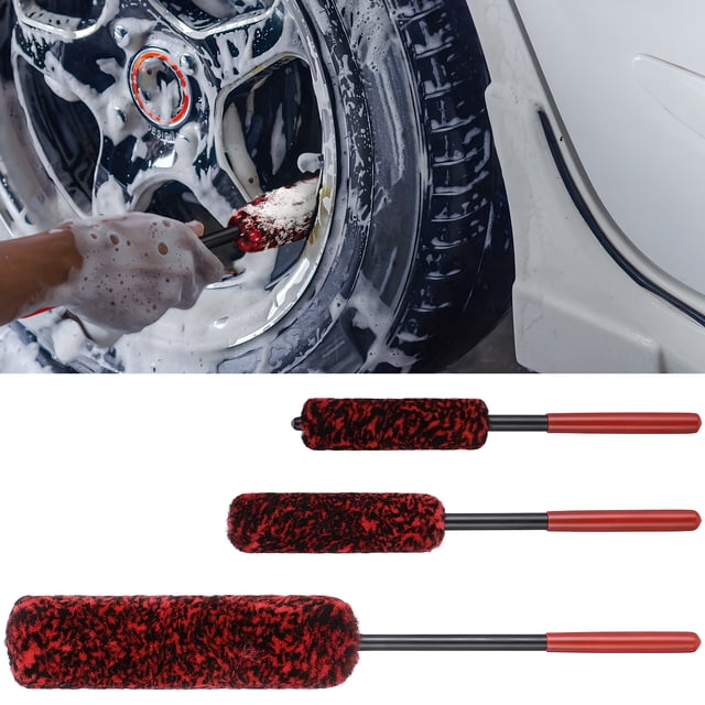 GOOHOCHY cepillos para lavar autos, cepillos para limpiar llantas, herramientas para ruedas, cepillos de lana para neumáticos, suministros para limpiar llantas.