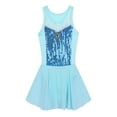 thumbnail image 3 of iiniim Kids Girls Sequined Ballet Dance Dress Sleeveless Gymnastic Leotard Figure Skating Dancewear A Blue 8, 3 of 7