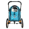 thumbnail image 3 of Ibiyaya FS2080-B Happy Pet Bike Trailer-Jogger 2.0 Foldable 3-Wheel Medium Pet Stroller-Trailer Combo for Running, Jogging & Hiking, Ocean Blue, 3 of 7