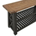 thumbnail image 3 of Bowery Hill Transitional 55" Solid Wood Sofa Table Black Stain and Natural, 3 of 7