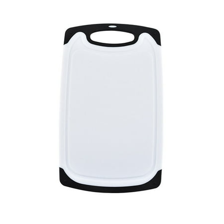 

Thinsont Household 2-sided Board Plastic Chopping Board with Juice Kitchen Tool white S