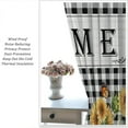 thumbnail image 3 of Rustic Sunflower Kitchen Curtains,Retro Farmhouse Country Spring Floral Butterfly Black White Plaid Print Window Treatments for Bedroom Living Room Cafe Decor 84x84in, 3 of 6