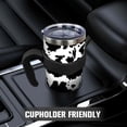 thumbnail image 5 of 40 oz Tumbler with Handle and Straw 40 oz Cow Cup Insulated Stainless Steel Coffee Travel Mug Spill Proof Leak Proof Slim 40oz Tumbler with Handle Cow Decor Stuff Gifts for Women, 5 of 6