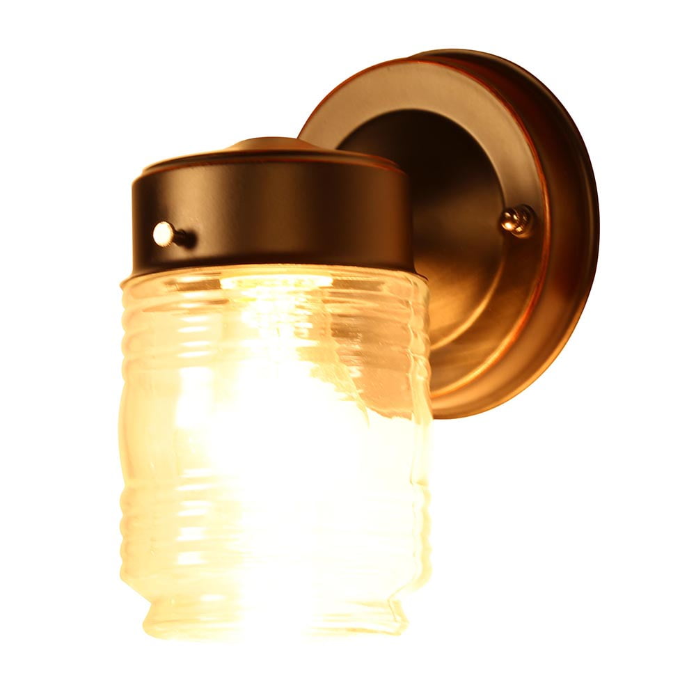 Design House 2-Pack Jelly Jar 1-Light Indoor/Outdoor Wall Sconce Light, Oil Rubbed Bronze