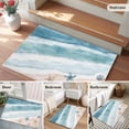 thumbnail image 5 of Teal Summer Beach Entryway Rug 2'x3'&nbsp; Non Slip Front Door Mats, Coastal Waves Ocean Starfish Conch Entrance Rugs Indoor Outdoor Carpet, Washable Floor Mats Small Area Rug for Bedroom Kitchen, 5 of 8