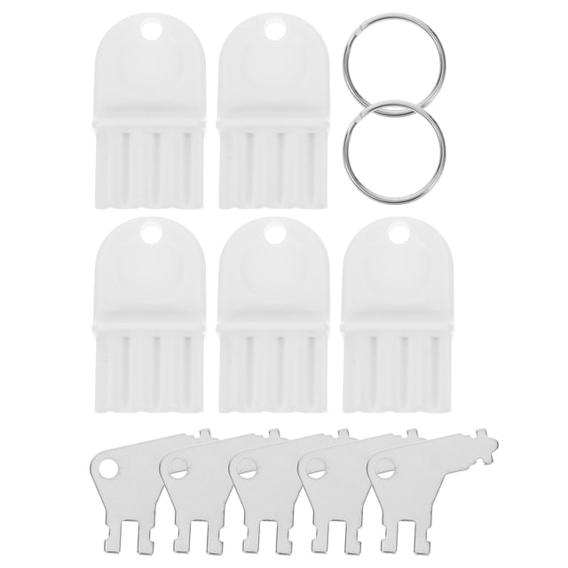 Llave para dispensador de toallas de papel, 10 unidades, con 2 anillos, repuesto universal para dispensadores comerciales de toallas de papel y papel higiénico.