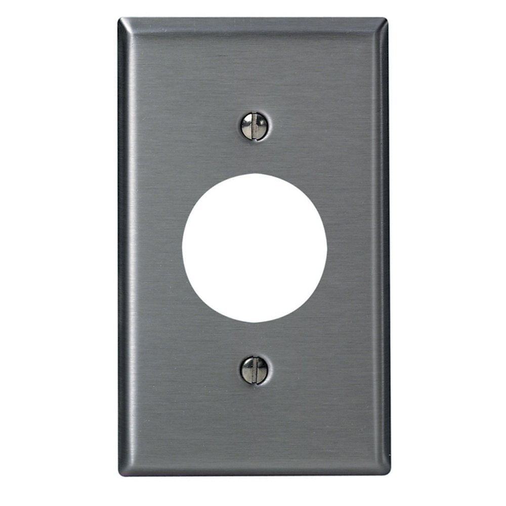 Leviton 84004-40 1-Gang Single 1.406-Inch Hole Device Receptacle Wallplate Device Mount Stainless Steel Standard Size