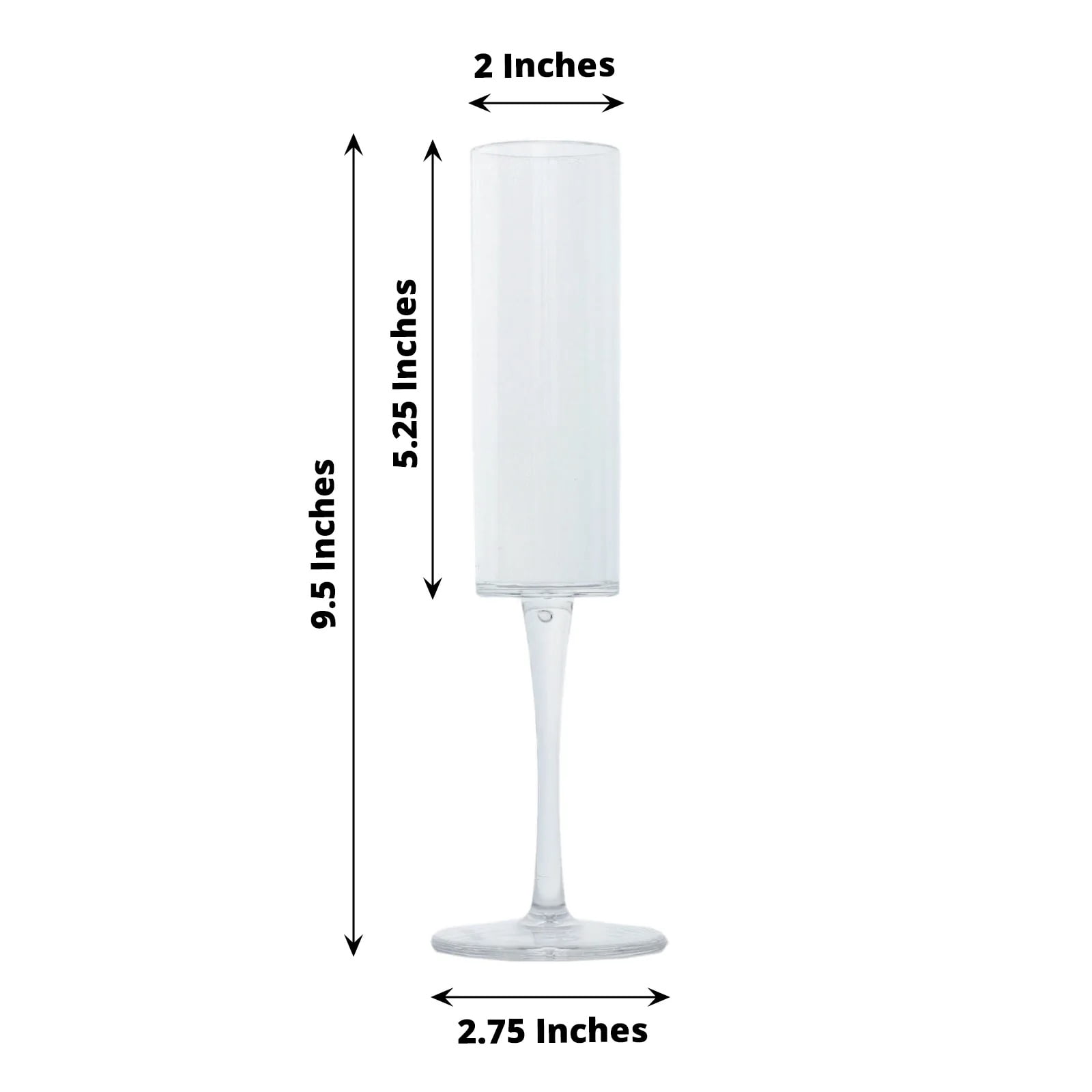 BalsaCircle 6 Clear 6 oz Cylindrical Reusable Plastic Champagne Flutes Party Events Supplies