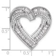 thumbnail image 4 of Sterling Silver Rhodium-plated CZ Heart Chain Slide Pendant, 4 of 4
