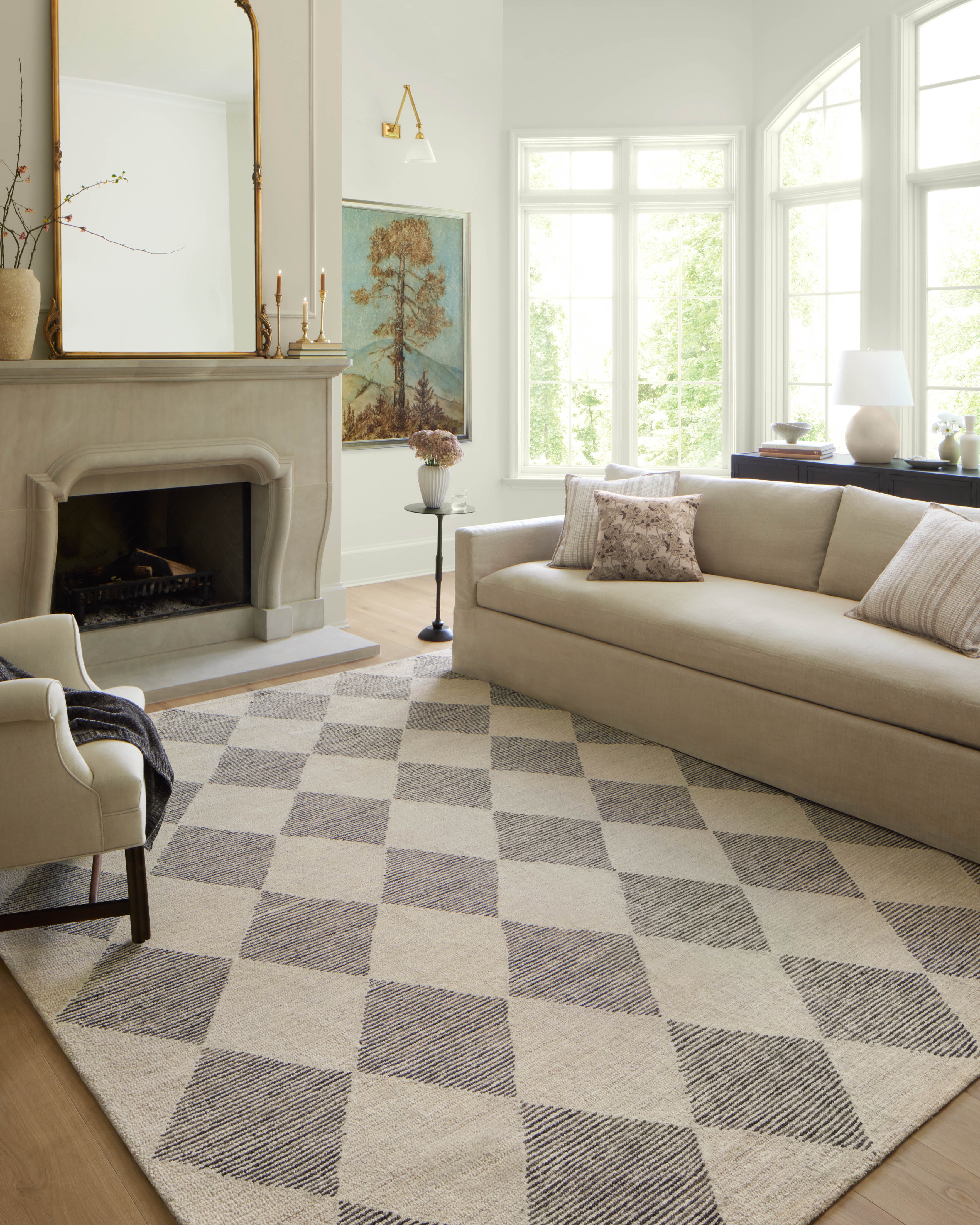 Chris Loves Julia x LoloiFrancis Beige / Charcoal 11'-6" x 15' Area Rug