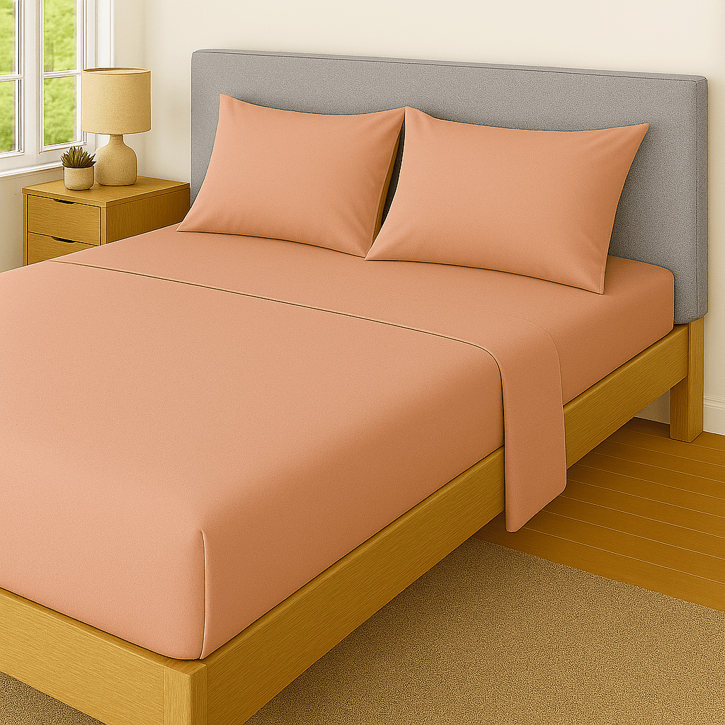 Mainstays All in One Reversible Comforter and Sheet set- 7 Piece, King, Orange Stripe