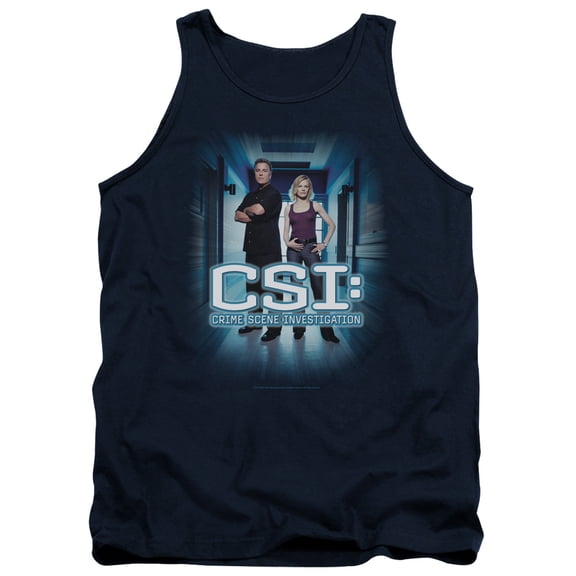 Csi Serious Business Adult Tank Top Navy