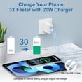 thumbnail image 3 of Type C Charger Block Fast Charging, Dual Port PD 25W Charger Block with 2pcs 6FT USB C to C Cable, USB C Block Wall Charger Adapter Charger Station Compatible for iPhone Samsung Android, Blue, 3 of 7