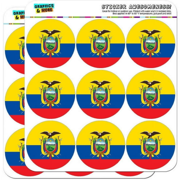 Ecuador National Country Flag 18 2" Planner Calendar Scrapbooking Crafting Stickers